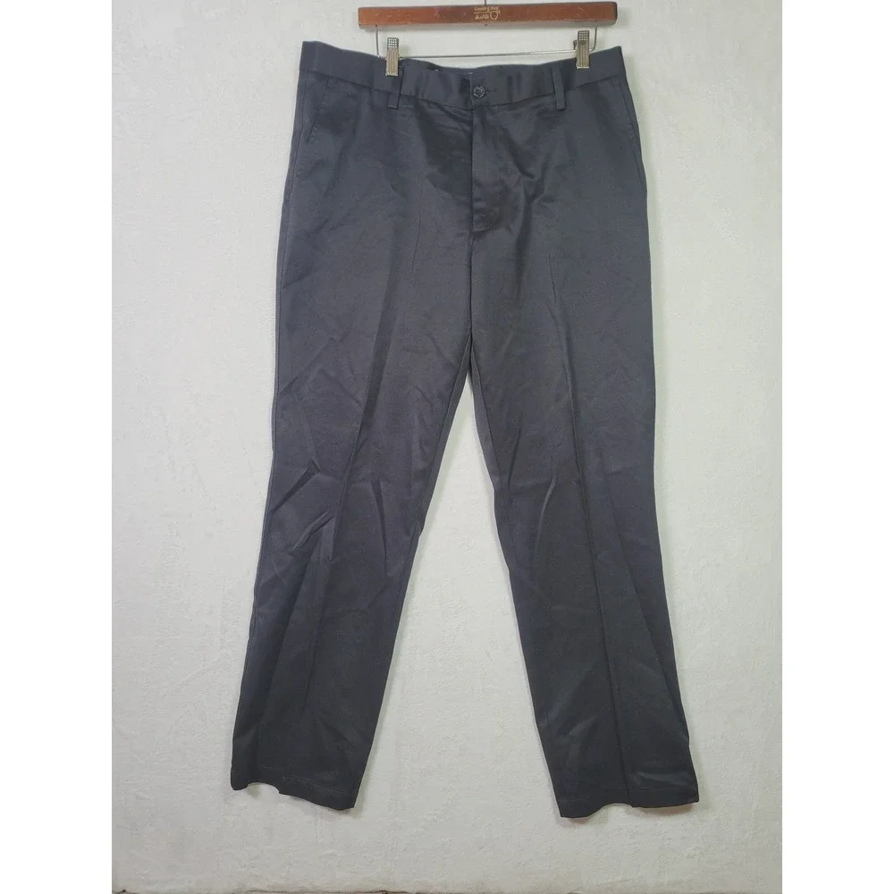 Dockers D2 Straight Fit Black Chino Pants Minimalist 36x32 Smart Casual Cotton